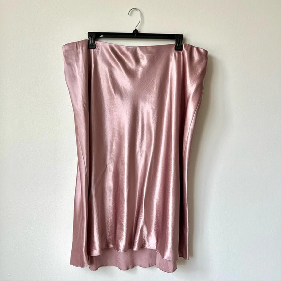 NWT Vince Satin Slip Midi Skirt in Blush Pink Size XXXL 3XL - Picture 4 of 12
